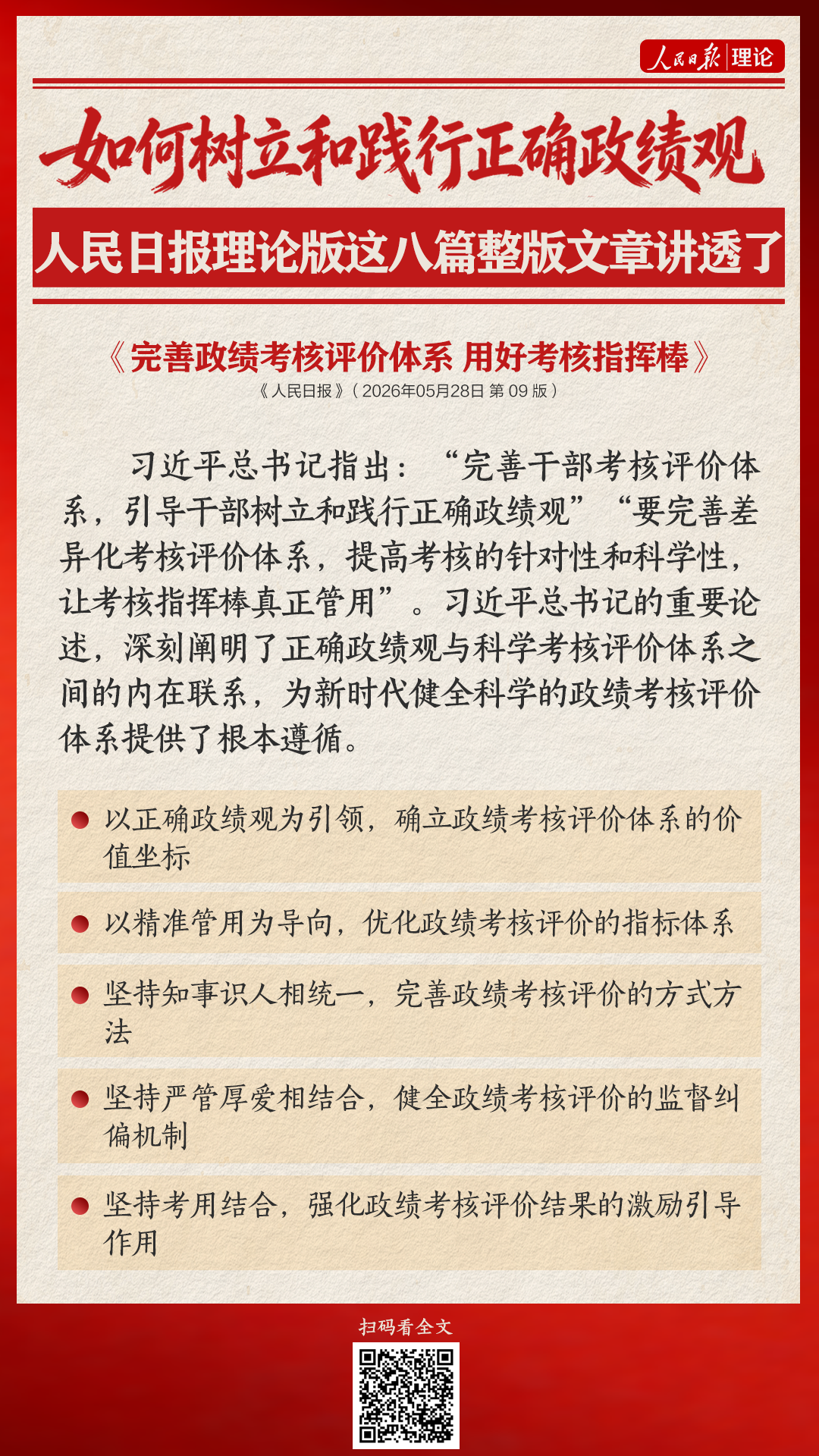 如何树立和践行正确政绩观，人民日报理论版这八篇整版文章讲透了